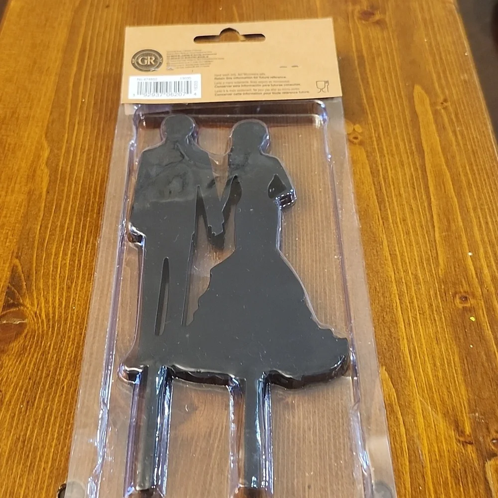 Elegant Black Cake Topper